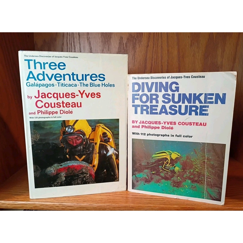 Lot Of 2 The Undersea Discoveries Of Jacques-Yves Cousteau & Philippe Dione Rare